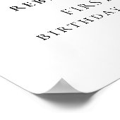 Minimalistisch Script Foto Welkom 1e Verjaardagsfe Poster (Hoek)