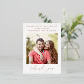 Minimalistisch script gepersonaliseerd trouwtrouwk folie feestdagen briefkaart (Staand Voorkant)