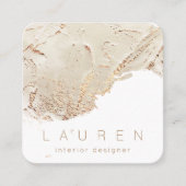 minimalistisch script getextureerd goud Visitekaar Vierkante Visitekaartje (Voorkant)