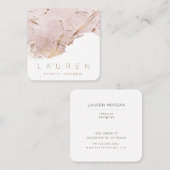 Minimalistisch script geweven roos gouden Visiteka Vierkante Visitekaartje (Voorkant / Achterkant)