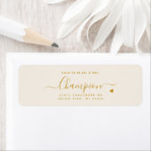 Minimalistisch Script Gold Wedding Retouradres Etiket (Insitu)