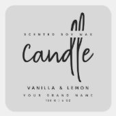 Minimalistisch script grijs productetiket sticker (Voorkant)