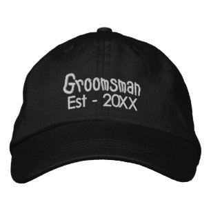 Minimalistisch script Groomsman Groom Team Gifts Geborduurde Pet