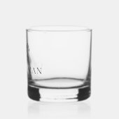 Minimalistisch script Groomsman Monogram Bruidsfee Whisky Glas (Links)