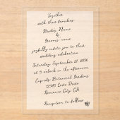 Minimalistisch Script Hand geschreven Typografie B Acryl Uitnodigingen (Voorkant)