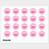 Minimalistisch Script Heet Roze Modern Kippenfeest Ronde Sticker (Vel)