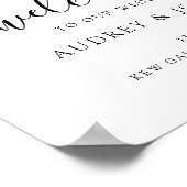 Minimalistisch Script Horizontale bruiloft welkom Poster (Hoek)