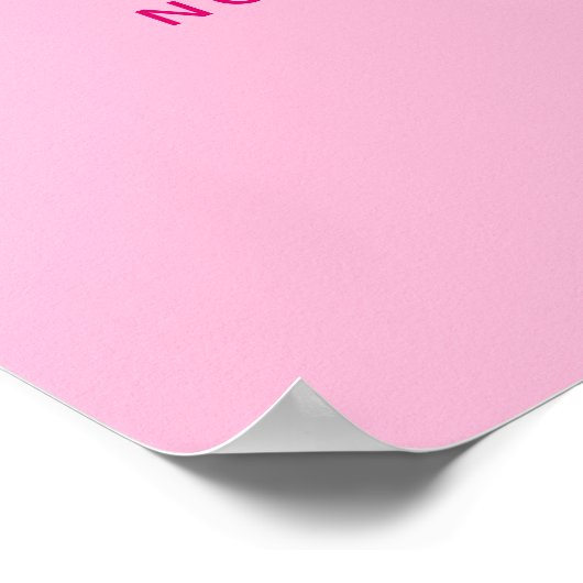 Minimalistisch script Hot Pink Hens Party Welkom Poster (Hoek)