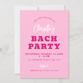 Minimalistisch Script Hot Pink Modern Bach Party Kaart (Voorkant)