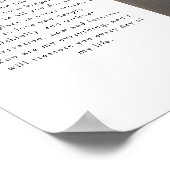 Minimalistisch script huwelijksgeloften met fotobo poster (Hoek)