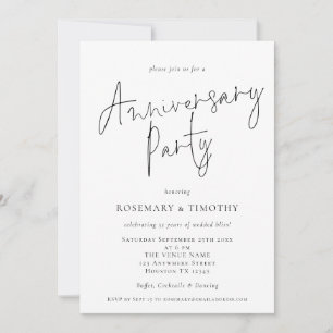 Minimalistisch script huwelijksjubileumfeest kaart