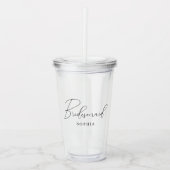 Minimalistisch script kalligrafie bruidsmeisje cad acryl drinkbeker (Voorkant)
