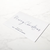 Minimalistisch script kerst echt folie feestdagenkaart (Gedraaid)