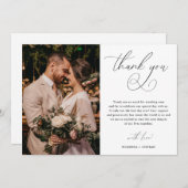 Minimalistisch script legant Wedding Bedankkaart (Voorkant / Achterkant)