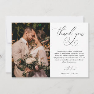 Minimalistisch script legant Wedding Bedankkaart