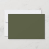 Minimalistisch Script Leger Green Wedding RSVP Kaartje (Achterkant)