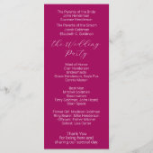 Minimalistisch script Magenta Wedding Program Programma (Achterkant)