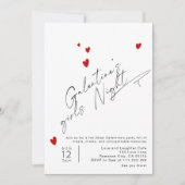 Minimalistisch Script Meisjes Galentines feest Kaart (Voorkant)