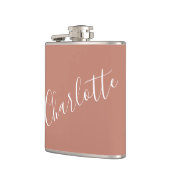 Minimalistisch script met gepersonaliseerde naam T Heupfles (Links)