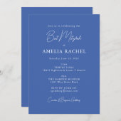 Minimalistisch script Modern Bat Mitzvah Cute Blue Kaart (Voorkant / Achterkant)
