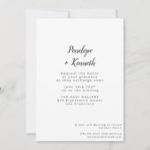 Minimalistisch script Modern Photo Weddenschap Whi Kaart (Voorkant)