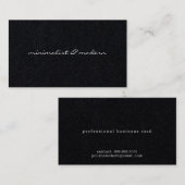 minimalistisch script modern professioneel donker visitekaartje (Voorkant / Achterkant)
