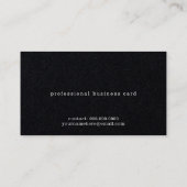 minimalistisch script modern professioneel donker visitekaartje (Achterkant)
