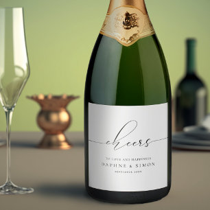 Minimalistisch script Modern Sparkling Wijnetiket