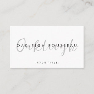 Minimalistisch script Modern Visitekaartje