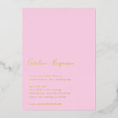 Minimalistisch script Modern Weddenschap Pastel Pi Folie Uitnodiging (Voorkant)