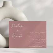 Minimalistisch script Modern Wedding Boho Dusty Ro Kaart