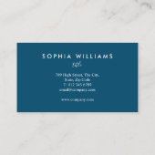 Minimalistisch Script Navy en wit Visitekaartje (Achterkant)