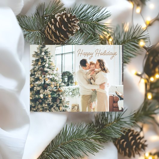 Minimalistisch script Neutraal Elegant bericht Feestdagenkaart