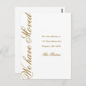 Minimalistisch script Nieuwe aankondiging van adre Briefkaart (Voorkant / Achterkant)