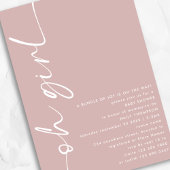 Minimalistisch Script Oh Meisje Dusty Roos Baby sh Kaart