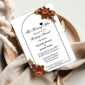 Minimalistisch script oranje bruiloft brunch kaart