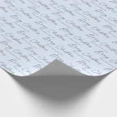 Minimalistisch Script Pastel Blauw Vrolijk Kerstfe Cadeaupapier (Hoek)