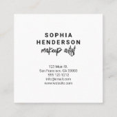 Minimalistisch script penseel wit vierkante visitekaartje (Achterkant)