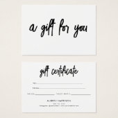 Minimalistisch script penseel wit visitekaartje (Voorkant /achterkant)