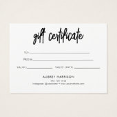 Minimalistisch script penseel wit visitekaartje (Achterkant)