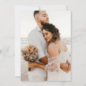 Minimalistisch script Periwinkle Blue Wedding Kaart (Achterkant)