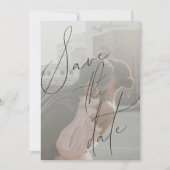 Minimalistisch Script Plat Save the Date Kaart (Voorkant)