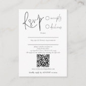 Minimalistisch Script Post of QR Code Bruiloft RSV Informatiekaartje (Voorkant)