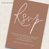 Minimalistisch script QR-code Bruin RSVP bruiloft