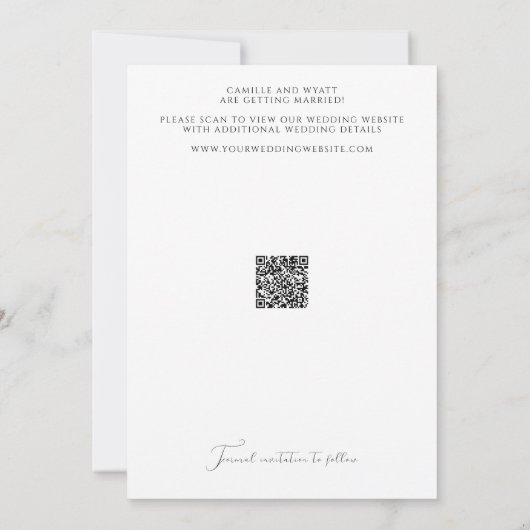 Minimalistisch Script Religious Cross Rings QR-cod Kaart (Achterkant)