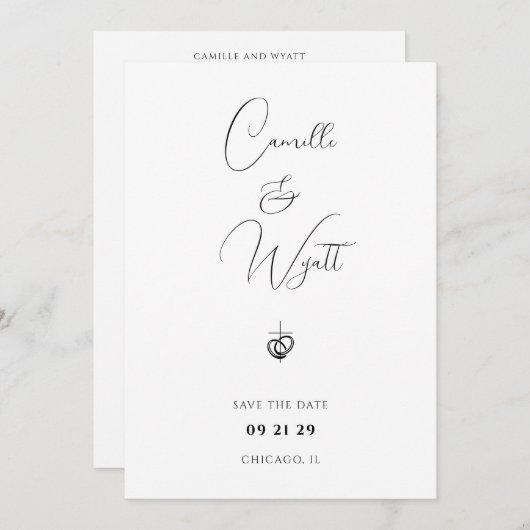 Minimalistisch Script Religious Cross Rings QR-cod Kaart (Voorkant / Achterkant)