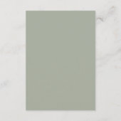 Minimalistisch script Sage Green Wedding RSVP Kaartje (Achterkant)