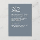 Minimalistisch Script Slate Grey Wedding RSVP Kaartje (Voorkant)
