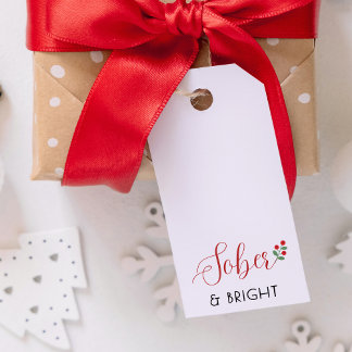 Minimalistisch script Sober & Bright Christmas Cadeaulabel