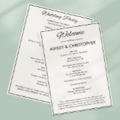 Minimalistisch Script Soft White Wedding Programma